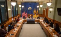 Gov. Phil Murphy leads a roundtable Oct. 28, 2024, in Trenton to discuss expanding access to public contracting opportunities for historically marginalized communities.