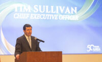 New Jersey Economic Development Authority CEO Tim Sullivan addresses attendees of the NJEDA's 50th Anniversary Gala in New Brunswick on Oct. 10, 2024.
