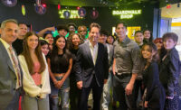 Actor Paul Rudd met with a class on a field trip to the New Jersey Hall of Fame at American Dream while filming his acceptance remarks for the 16th annual induction ceremony.