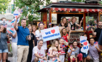 Spectators enjoy Haddonfield's Fourth of July parade.