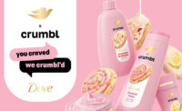 Dove is launching a limited-edition set of products inspired by the flavors of boutique cookie franchise Crumbl.