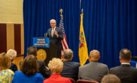 Gov. Phil Murphy made an announcement on congestion pricing and signed legislation concerning the tax treatment of individual's income earned outside state of residence in Fort Lee on July 21, 2023.