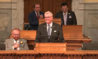 Gov. Phil Murphy delivers his second-to-last State of the State Address in Trenton on Jan. 14, 2025.