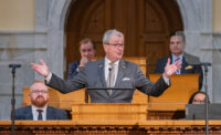 Gov. Phil Murphy delivered his Fiscal Year 2026 Budget Address in the general assembly chambers of the State House on Feb. 25, 2025.