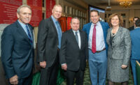 At the New Jersey Food Council's annual meeting Jan. 28, 2025, are (from left): Michael Rothwell, Pennington Quality Market; Jason Read, Wawa; Michael Styer, Acme Markets; Brian Schaller, president of Wawa; and Linda Doherty, NJ Food Council.
