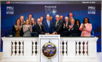 The New York Stock Exchange welcomed Prudential Financial Inc. (NYSE: PRU), to the podium Feb. 18, 2025, in celebration of its 150th anniversary. To honor the occasion, CEO Charles Lowrey, joined by NYSE Vice President, Global Head of Listings Chris Taylor, rings The Opening Bell. - IMAGE COURTESY OF NYSE GROUP. NYSE DOES NOT RECOMMEND OR ENDORSE ANY INVESTMENTS, INVESTMENT STRATEGIES, COMPANIES, PRODUCTS, OR SERVICES.