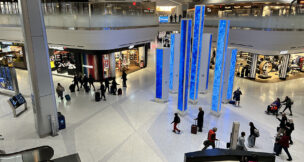 Travelers pass through Terminal A at Newark Liberty International Airport on March 2, 2025.