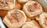 The Hive's Salted Caramel Peanut Butter Cinnamon Roll