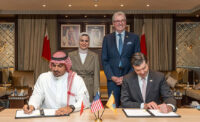 Masari Association and the New Jersey Economic Development Authority sign an MOU in Bahrain on April 29, 2025.