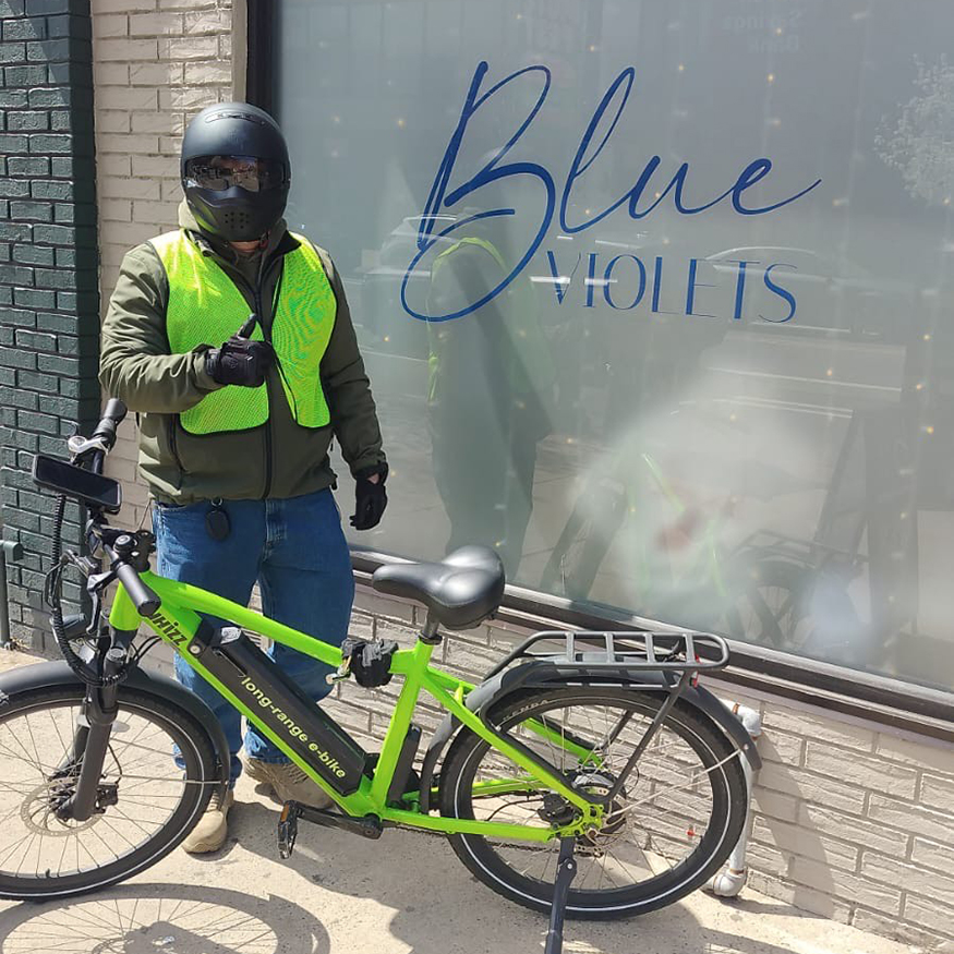 Blue Violets in Hoboken is the first dispensary in New Jersey to unveil cannabis delivery by e-bike.