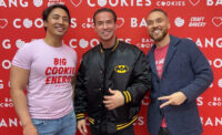 Mike "The Situation" Sorrentino (center) is joined by Bang Cookies owners George Kuan (left) and Michael Smilo (right).
