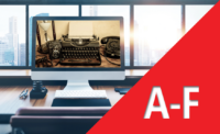 Desktop and window with typewriter