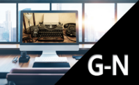 Desktop and window with typewriter