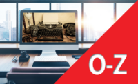 Desktop and window with typewriter