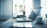 Laptop in office
