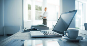 Laptop in office