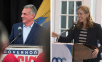 Jack Ciattarelli (left), Republican gubernatorial candidate, and Mikie Sherrill (right), Democratic gubernatorial candidate