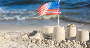 American flag at the Shore