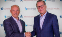 American Water President and CEO John Griffith (left) and Essential Utilities Chairman and CEO Christopher Franklin.