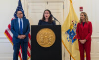 Gov.-elect Mikie Sherrill (far right) will nominate Jennifer Davenport (speaking) as her choice for New Jersey's next attorney general.