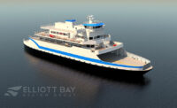 Naval architect rendering of new ferry vessel