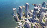 Aerial view of Harborside and the Jersey City waterfront. - PROVIDED BY CUSHMAN & WAKEFIELD