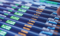 Stock market data on tablet computer