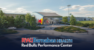 Shown is a rendering of the RWJBarnabas Health Red Bulls Performance Center.