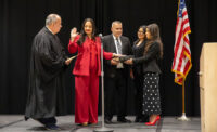 On Feb. 20, 2026, Middlesex County Superior Court Judge Pedro Jimenez administered the ceremonial oath of office to Middlesex County Prosecutor Linda Estremera alongside her husband and daughters.