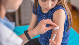 Child receiving a vaccination