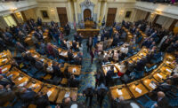 Gov. Mikie Sherrill gives her first Budget Address in the Assembly Chambers of the State House in Trenton on March 10, 2026.