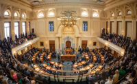 Gov. Mikie Sherrill gives her first Budget Address in the Assembly Chambers of the State House in Trenton on March 10, 2026.