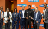 Newark Mayor Ras Baraka and Super Bowl XLIV champion and entrepreneur Marques Colston joined BrightStreet, partners and local entrepreneurs at NJPAC Feb. 19, 2026, to celebrate the nonprofit's launch. PROVIDED BY BRIGHTSTREET