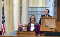 Gov. Mikie Sherrill unveils her first budget as New Jersey’s 57th governor – a $60.7 billion spending plan – March 10, 2026, in Trenton.