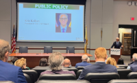 NJ Transit President and CEO and New Jersey Turnpike Authority Executive Director Kris Kolluri speaks during the March 19, 2026, NAIOP NJ Annual Public Policy Symposium. JESSICA PERRY/NJBIZ