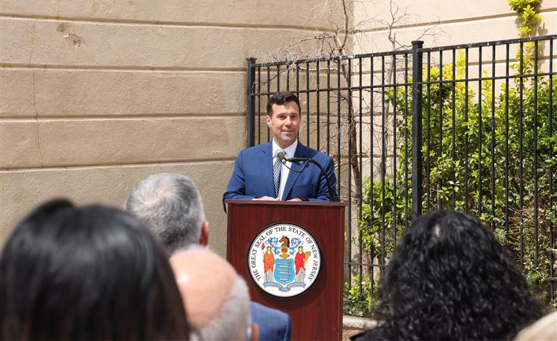 Acting NJDEP Commission Ed Potosnak speaks during an event to kick off Earth Week in Union City. PROVIDED BY NJDEP
