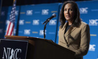 Vanessa Broadhurst, executive vice president of Global Corporate Affairs for Johnson & Johnson, addresses attendees of the New Jersey Chamber of Commerce's ReNew Jersey Business Summit & Expo.