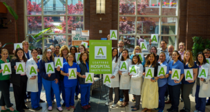 Englewood Health team members celebrate their "A" grade in the Spring 2026 Hospital Safety Grades from the Leapfrog Group. PROVIDED BY ENGLEWOOD HEALTH