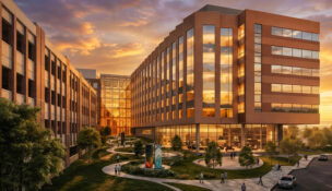 A conceptual rendering of the new patient care wing at The Valley Hospital