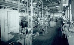 The second-floor precision machine shop at Thomas Edison's West Orange laboratory complex, shown before renovations.
