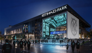 Gotham FC will begin playing home matches at New York City FC’s new stadium, Etihad Park in Queens, beginning in 2028.