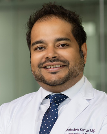 Dr. Abhishek Kumar Interventional radiologist and section chief of interventional radiology Rutgers New Jersey Medical School, Newark