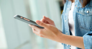Woman using her cellphone