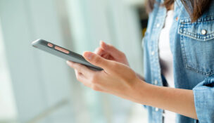 Woman using her cellphone