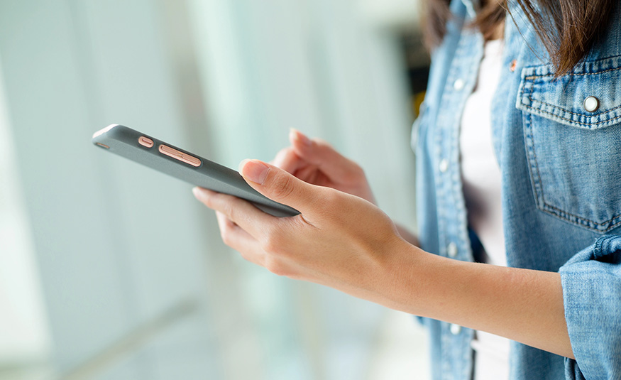 Woman using her cellphone