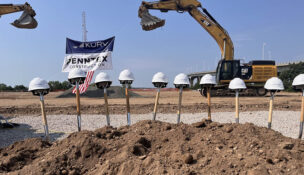 Kurv Industrial and the City of Perth Amboy celebrated the groundbreaking for Perth Amboy III, a more than 471,000-square-foot industrial building rising as part of the Gateway project on 44 acres of remediated brownfield space along the waterfront. JESSICA PERRY/NJBIZ