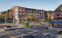 An exterior rendering for 55+ community Plaza Greene, coming to Fair Lawn. - PROVIDED BY JLL